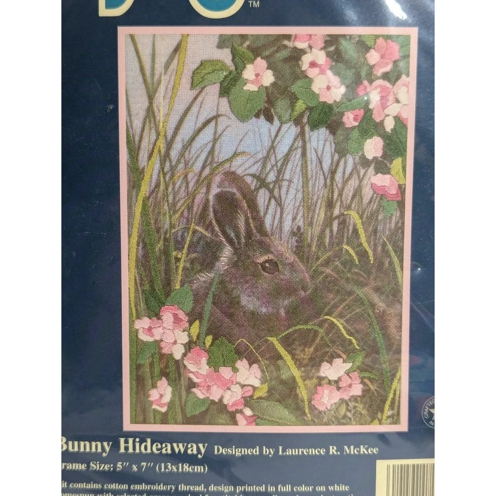 NEW Jiffy‎ Crewel Warm Welcome & Bunny Hideaway Cross Stitch Kits